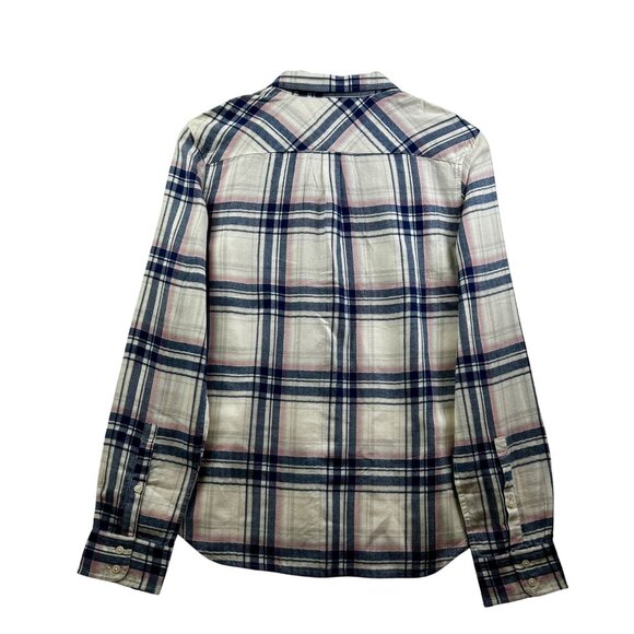 NWT UNTUCKit Womens Plaid Button-Down Coastal Casual Shirt Blue Pink White Sz 10 - Picture 3 of 5